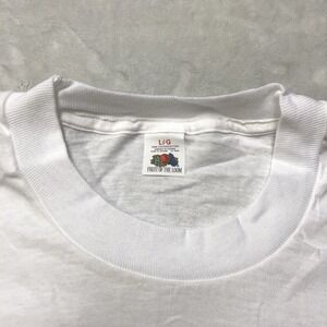 Vintage 80s Fruit Of The Loom Plain White T-Shirt Single Stitch Size L NOS